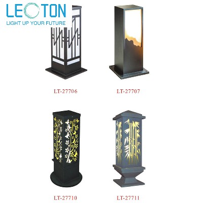 New Chinese style column head lamp Villa Park Courtyard lamp Outdoor garden Waterproof square column Grass lamp Scenic area column head lamp